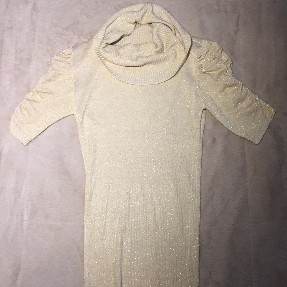 Sparkly champagne turtleneck